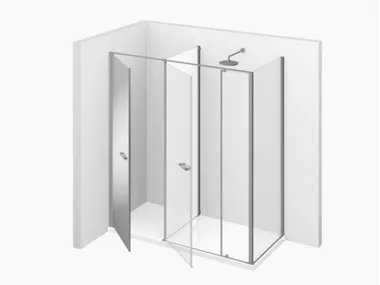 TWIN T24 - Corner shower cabin with storage container by VISMARAVETRO