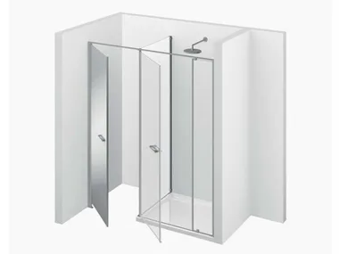 TWIN T40 - Custom shower cabin with hinged door by VISMARAVETRO