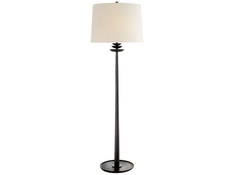 BEAUMONT - Floor Lamp in White with Linen Shade by Visual Comfort Europe