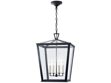 DARLANA MEDIUM HANGING LANTERN - Metal and glass outdoor pendant lamp by Visual Comfort Europe