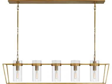 PRESIDIO LARGE LINEAR - Brass pendant lamp by Visual Comfort Europe