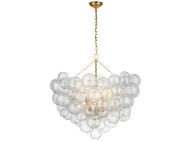 Talia - Grande Chandelier in Gild with Clear Swirled Glass by Visual Comfort Europe