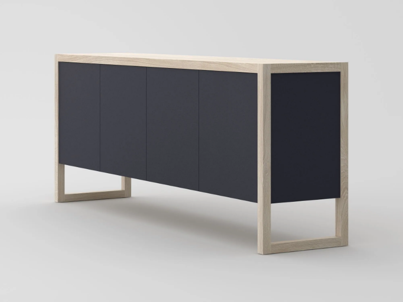 SENA - Solid wood sideboard with colored Bio MDF by Vitamin Design