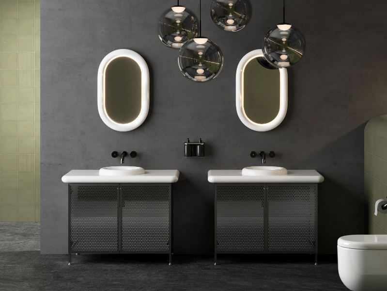 LIQUID - Floor-standing single vanity unit with integrated washbasin by VitrA Bathrooms