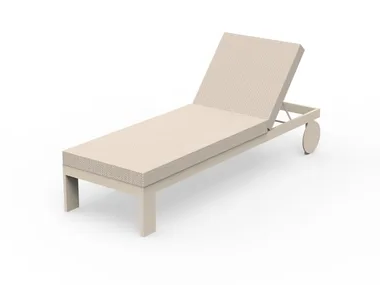 POSIDONIA - Recliner fabric sun lounger with castors by VONDOM
