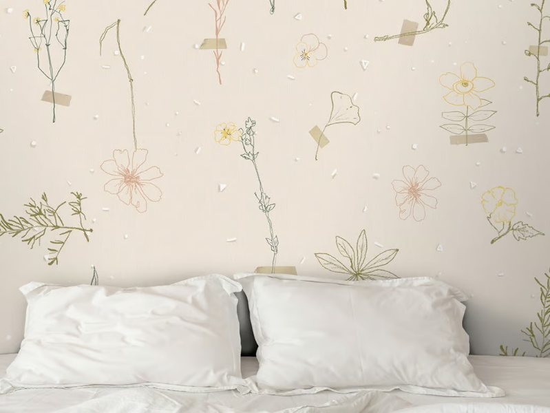 L'ERBARIO DI ELENA - Multicolor wallpaper, eco-friendly, PVC free and washable by WallPepper®/Group