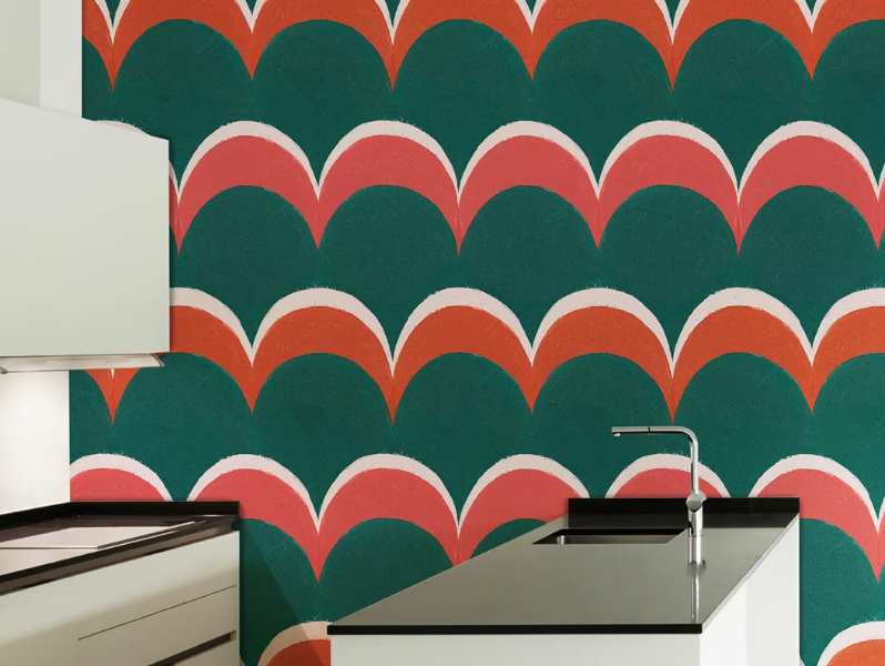 PATTERN POIS - Multicolor wallpaper, eco-friendly, PVC free and washable by WallPepper®/Group