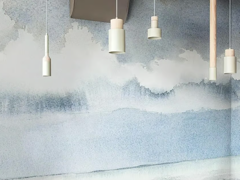 WET SKY - Multicolor wallpaper, eco-friendly, PVC free and washable by WallPepper®/Group