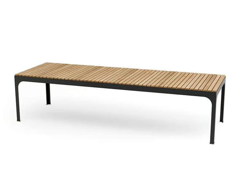 MORE COMFORT - Rectangular steel and wood garden table by Walters