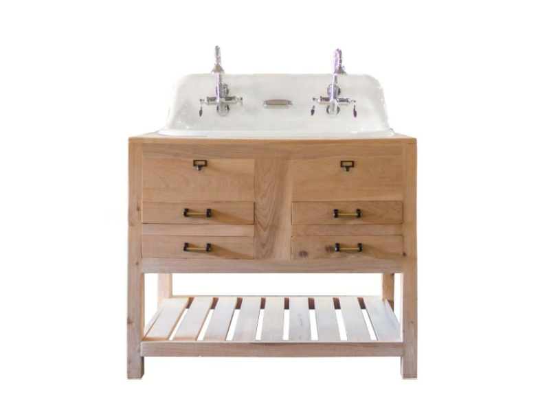 BEAUREGARD - Floor-standing wooden vanity unit with integrated washbasin by WatermarkFixtures