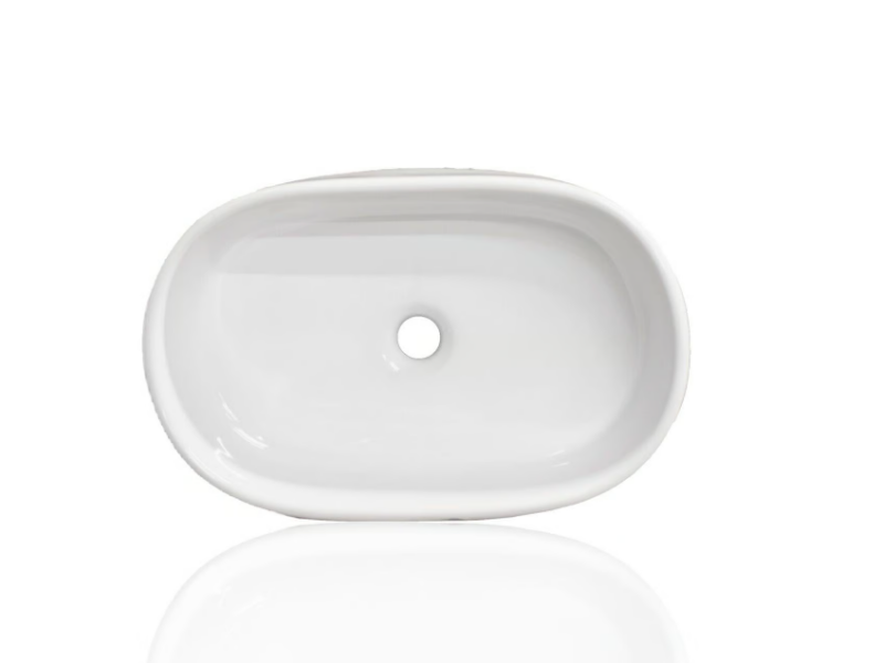 SC8183 - Oval countertop single porcelain washbasin by WatermarkFixtures