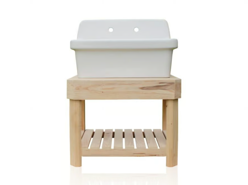 SUNROOM POTTERS STAND - Single floor-standing wooden vanity unit by WatermarkFixtures