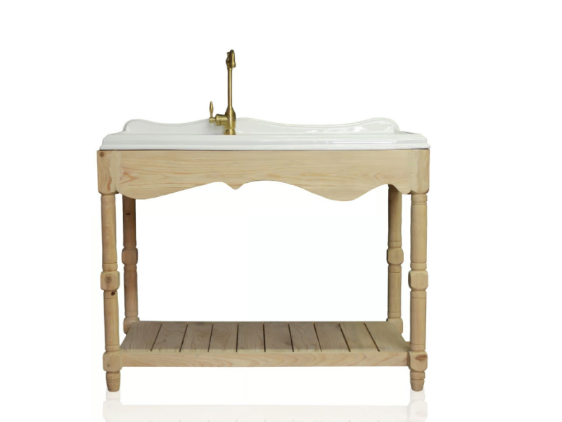 VIRTUOSO - Single floor-standing wooden vanity unit with integrated washbasin by WatermarkFixtures