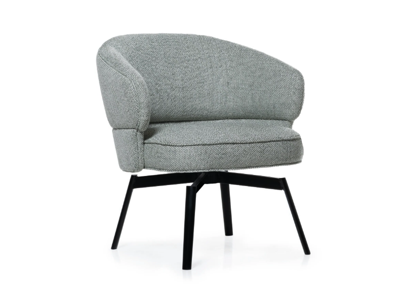 MORTON - Swivel fabric armchair with armrests by Wittmann