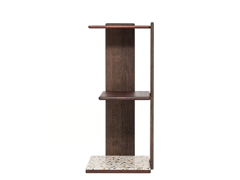 GALEB - Corner open walnut bookcase by Woak