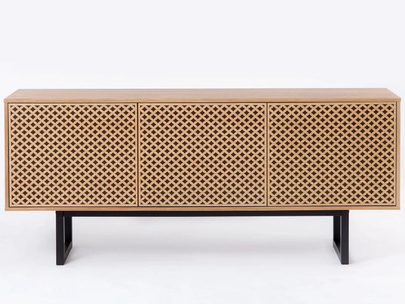 CAMDEN DIAMOND - Wood veneer sideboard with doors by Woodman