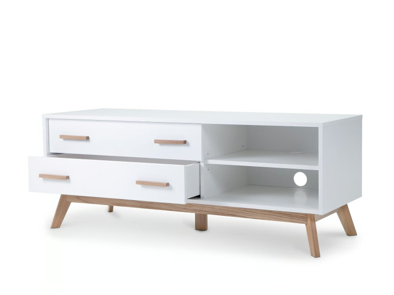 KENSAL NORDIC - Melamine-faced chipboard TV cabinet with drawers with cable management by Woodman