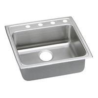 Lustertone® Classic Stainless Steel 22" x 22" x 6" 3-Hole Single Bowl Drop-in ADA Sink