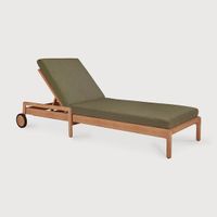 Jack outdoor adjustable lounger - Natural, Green - 216 x 84 x 34 cm (10S10335)