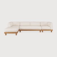 Monocle outdoor modular sofa set - Natural, White - 332 x 166 x 72 cm (10S22219)