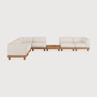 Monocle outdoor modular sofa set - Natural, White - 415 x 249 x 72 cm (10S22223)