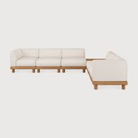 Monocle outdoor modular sofa set - Natural, White - 332 x 249 x 72 cm (10S22227)