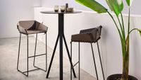Textile High stool with backrest