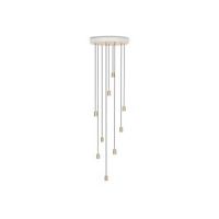 Large White Canopy with 9 Brass Pendants