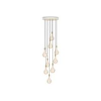 Large White Canopy With 9 Pendants and 9 Voronoi II Bulbs
