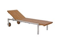 Sunlounger with wheels Teak - Adamas
