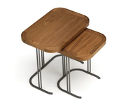 LEONARDO L1044 - Metal coffee table with solid wood top _ Arte Brotto