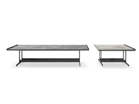 LAND - Low metal coffee table with polished stoneware top _ Capo d’Opera