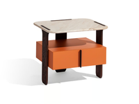 TRIO N - Rectangular bedside table with wooden base and marble top _ Carpanese Home