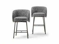 HUG - Upholstered high fabric stool with footrest _ Frigerio