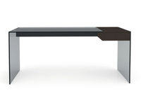 AIR DESK W - Glass and Stainless Steel writing desk with drawers _ Gallotti&Radice