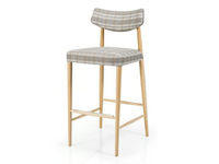 BIZU M1132UU - Upholstered wooden barstool with footrest _ JMS