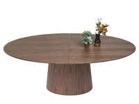 BENVENUTO - Extending round wood veneer dining table _ KARE Design