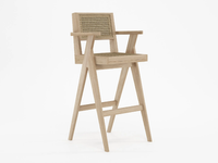 TRIBUTE - Rattan barstool with armrests _ KARPENTER