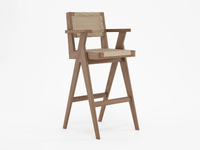 TRIBUTE - Solid wood barstool with armrests _ KARPENTER