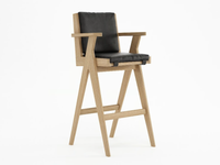 TRIBUTE - Solid wood barstool with armrests _ KARPENTER