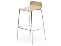 MY STOOL - High multi-layer wood and chrome steel stool _ Leyform
