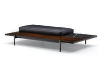 SUPERQUADRA - Padded bench in rosewood and marble _ Minotti