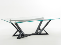 CITYLIFE SC5021 - Rectangular wood and glass dining table _ OAK