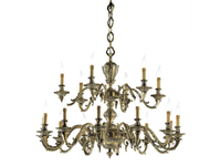 BRAD 1167/12+6 - Antique Brass chandelier _ Possoni Illuminazione