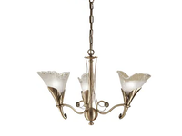 CREAMY 315/3 - Antique brass finish chandelier with white glass _ Possoni Illuminazione
