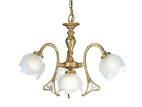 LIBERTY 1400/3+1 - Polish brass chandelier with glass _ Possoni Illuminazione