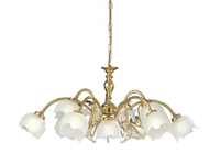 LIBERTY 1400/9+1 - Polish brass chandelier with glass _ Possoni Illuminazione