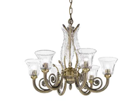 WILLIAM 918/6 - Antique Brass finish chandelier with clear crystal _ Possoni Illuminazione