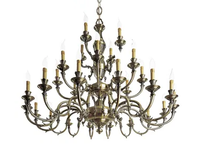 WINDSOR 888/16+8+4 - Antique Brass chandelier _ Possoni Illuminazione