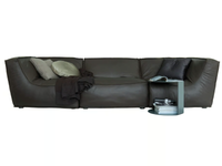 NOE - Sectional leather sofa with removable cover _ Verzelloni